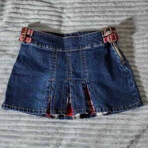 Vintage size 5/ 6 U.S. Polo Assn Pleated Jean Mini Skirt